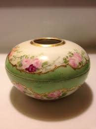 Maybe you would like to learn more about one of these? Antique A K France Limoges Hair Receiver Hand Painted Porcelain 1890s 1910 Rose Floral Gold Embellished Mint Green And Ivory Porcelain Porcelain Painting Hand Painted Porcelain Antiques