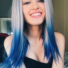 Short Centaury Silver Blue Ombre Synthetic Lace Front Wig Ombre Hair Blonde Hair Dye Tips Cool Hairstyles