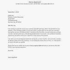 College graduates may use a job application letter to apply for their first job undertaking. Summer Job Cover Letter Examples