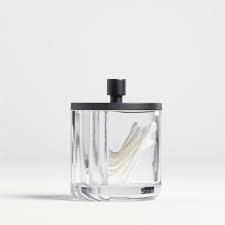 Shop the bathroom storage sale today at catch! Ribbed Black Glass Canister Small Reviews Crate And Barrel Glass Canisters Ribbed Glass Crate And Barrel