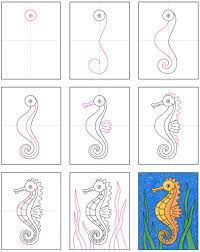 This method of combining ink shades is a relatively rare art technique. Draw A Seahorse Art Projects For Kids
