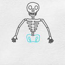 Easy Skeleton Drawing - Helloartsy