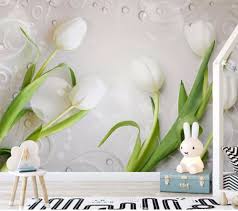 Decorate your home with diy wall decor. Floral Black White Tulips Flowers Wall Mural Photo Wallpaper Giant Wall Decor Wallpaper Accessories Home Garden