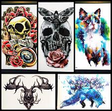 4/6 colors waterproof temporary tattoo set for body art skymore indian henna tattoo 9.6 9.1 9.7 3: Buy 1pc Waterproof Temporary Tattoo Body Art Arm Tattoo Sticker Flash Black Henna Skull At Affordable Prices Free Shipping Real Reviews With Photos Joom