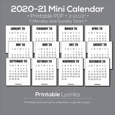 You get a free printable planner that you can use to get organized and have all your important information in one convenient place. 2021 2022 Mini Calendar Tab Size 3 X 3 1 2inch Printable Pdf Mini Calendars Calendar Printables Monthly Calendar Printable
