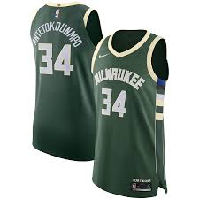 Giannis antetokounmpo basketball jerseys, tees, and more are at the official online store of the nba. Men S Milwaukee Bucks Giannis Antetokounmpo Nike Hunter Green Authentic Player Jersey Icon Edition