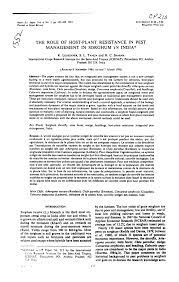 Rigorous screening over the years lead to identification of. Pdf The Role Of Host Plant Resistance In Pest Management In Sorghum In India
