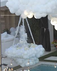 Blac Chyna Shows Off Her Huge Bump At Lavish Baby Shower Lavish Baby Shower Cloud Party Cloud Theme