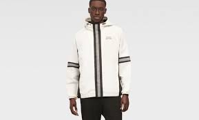 Dkny Tech Hooded Rain Jacket With Reflective