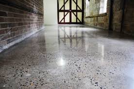 Polished Concrete With Stone Polished Concrete Kitchen Polished Concrete Concrete Kitchen Floor