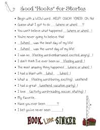 Good Hooks For Stories Pdf Writing Pinterest Writing Hooks Personal Narrative Writing Third Grade Writing