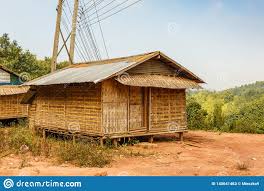 Traditional Local Bamboo House In A Village, Laos Stock Image - Image of  life, village: 140641463