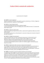 Codice Civile In Materia Di Condominio