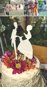 A cake topper is a perfect opportunity to tastefully (no pun intended) infuse your personal style into your wedding day decor. Cake Topper For The Reader In Me Book Themed Wedding Wedding Cake Toppers Book Lovers Wedding