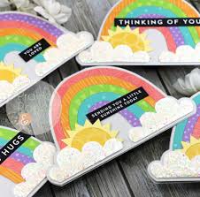Go into shapes and make a square. Prairie Paper Ink Rainbow Shaped Cards With Patterned Paper Glitter