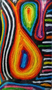 There S A Dragon In My Art Room Yarn Painting Huichol Style For Kids Yarn Painting Elementary Art Projects Art Lessons Elementary