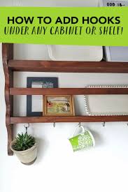 Carmel kitchen floating shelves and spice rack with hooks for hanging wtt warm van retro creative under cabinet 12 hook shelf,mugs coffee cups wine glasses storage drying rack,cabinet hanging shelves. How To Hang Mugs Under Cabinets Or Shelves Ideas For The Home