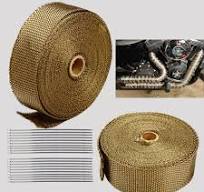 2 Rolls Titanium Lava Fiber Exhaust Wrap Kit 2" x 50 ft With ...