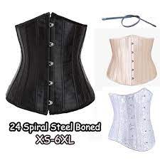 24 Steel Boned Corset Waist Cincher Waist Trainer Bustier Waist Training Corsets Plus Size Underbust Corset Waist Shaper Shaperwear Xs 6xl Black Champagne White Wish