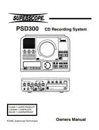 SUPERSCOPE PSD300 Owners Manual Cd Receiver System 