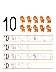 Vorschule Zahlen Und Zahlen Lernen Zahl Zehn Nachmalen