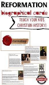 Reformation History For Kids 13 Biographical Cards Reformation History History For Kids Reformation Day
