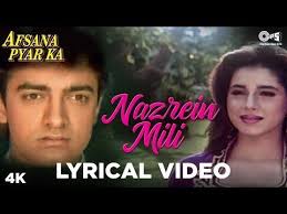 Nazrein Mili Lyrical Afsana Pyar Ka Asha Bhosle Amit Kumar Aamir Khan Neelam Youtube Lyrics Asha Bhosle It Movie Cast