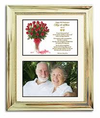 Personalized 50th anniversary cherry wall clock gift for mr & mrs. 50th Wedding Anniversary Gift In Gold 8x10 Frame