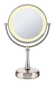 Conair 3 Way Touch Control Double Sided Lighted Makeup Mirror Lighted Vanity Makeup Mirror 1x 8x Magnification Satin Nickel Finish Tualetnyj Stolik