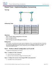 Configuring routing with the cli. 762325 Packet Tracer Implementing Basic Connectivity 7 6 Course Hero