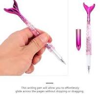 Amazon.com: NUOBESTY 4pcs Mermaid Gel Pens Cute Creative 0. 5mm Black Gel  Ink Refills Ballpoint Pens Pen for School Home Office Stationery Kids ...