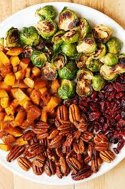 Toss well to combine and coat. Roasted Brussels Sprouts And Cinnamon Butternut Squash With Pecans And Cranberries Julia S Album
