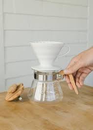 Hario V60 Pourover Set With Glass Server White Ceramic Dripper And 02 Filters By Canyon Coffee Pourover Ways To Make Coffee How To Make Coffee