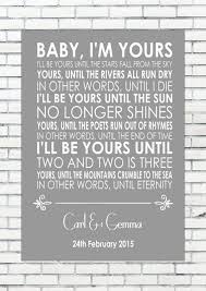 Baby I M Yours Arctic Monkeys Wedding Anniversary Personalised First Dance Ebay
