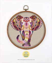 Also, free pattern downloads for beading, cross stitch, knitting, crochet. Amazon Com Mandala Elephant K111 Counted Cross Stitch Kit 3 Threads Needles Fabric Embroidery Hoop And 4 Printed Color Schemes Inside Embroidery Pattern Kit Arts Crafts Sewing