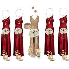 Gold And Red Wedding Party Attire Red Gold Wedding Red Bridesmaid Dresses Red Wedding