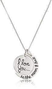 A Simple Way To Say I Love You The Sterling Silver I Love You To The Moon And Back Two Piece Pendant Necklace Is A Jewelry Deals Women Jewelry Pendant Necklace