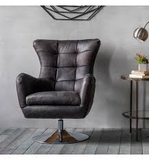 Check spelling or type a new query. Bristol Swivel Leather Chair Ebony My Vintage Home