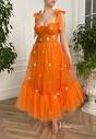 Daisy Prom Dresses Sunset Orange Maxi Dress SD1436 – Viniodress