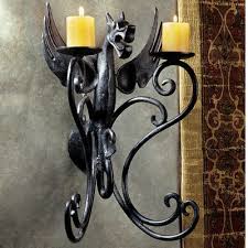 Pomeroy pentaro candle holder sconce wall lighting. Castle Dragon Tall Iron Wall Sconce Iron Wall Sconces Candle Holders Wall Decor Iron Wall Candle Holders