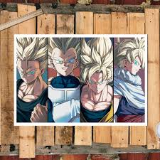 Te ofrecemos ademas los mejores imágenes de goku en hd. Super Saiyans Goku Vegeta Gohan Trunks Dragon Ball Z Anime Poster Shop Dbz Clothing Merchandise