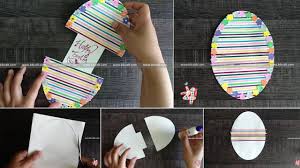 Easter card ideas and examples of cute homemade card ideas for your easter card ideas, try mixing stripe and polka dot paper. How To Make Easter Egg Shaped Card Handmade Easter Greeting Card K4 Craft