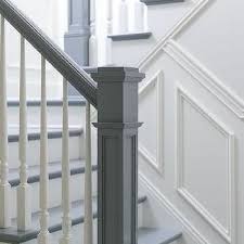 Check spelling or type a new query. White And Gray Staircase With Wainscoting White Staircase House Stairs Painted Staircases