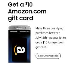 To make a payment with a new card, follow these steps to add it to your seller account. Deal Make Three Samsung Pay Purchases And Get 10 Amazon Gift Card Gsmarena Blog
