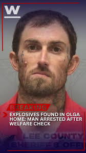 What started as a welfare check…, …turned into a bomb investigation.,  Deputies arrested a man in Olga after finding homemade explosive materials  inside his house. He’s now facing serious charges., ...