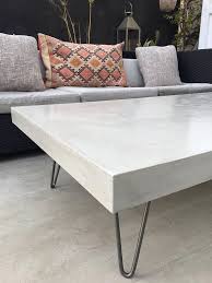 Low Table Waxed Concrete Feet Steel Home Decor Furniture Decor