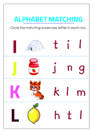 Draw a line to match the . Circle Matching Uppercase And Lowercase Letters I To L Worksheets For Kindergarten Preschool Grade English Worksheets Schoolmykids Com