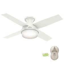 So it can be super annoying to operate a ceiling if the fan works without the remote via a pull chain or switch but not with the remote even though they have the same settings. Hunter Dempsey 44 In Low Profile Led Indoor Fresh White Ceiling Fan With Universal Remote 59244 The Home Depot