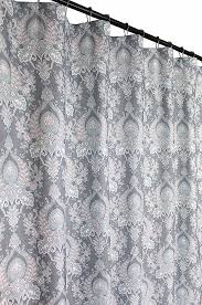 Mineral Blue Gray White Fabric Shower Curtain Floral Damask Contemporary Shower Curtains By Curtain Call
