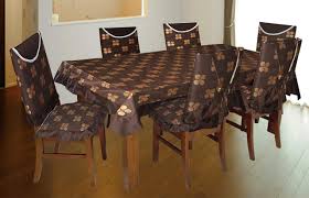 It can be pushed against a wall in order to optimize. Buy Design And Decor Dining Table Chair Covers Set Of 6 Cotton 13pcs Set 1 Table Cloth 6 Chair Backrest Cover 6 Chair Mats Online At Low Prices In India Amazon In